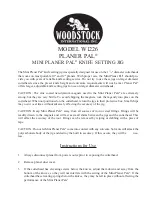 Woodstock PLANER PAL W1226 Instructions For Use preview