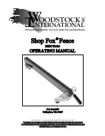 Предварительный просмотр 1 страницы Woodstock Shop Fox Fence W1410 Operating Manual