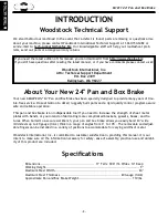 Предварительный просмотр 4 страницы Woodstock SHOP FOX M1011 Instruction Manual