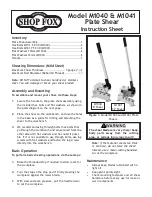 Предварительный просмотр 1 страницы Woodstock SHOP FOX M1040 Instruction Sheet