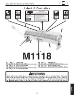 Preview for 29 page of Woodstock SHOP FOX M1118 Owner'S Manual