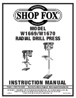 Предварительный просмотр 1 страницы Woodstock Shop Fox W1669 Instruction Manual