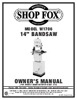 Woodstock SHOP FOX W1706 Owner'S Manual предпросмотр