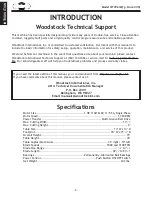 Предварительный просмотр 4 страницы Woodstock SHOP FOX W1706 Owner'S Manual