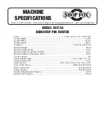 Woodstock SHOP FOX W1736 Specifications preview