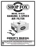 Preview for 1 page of Woodstock Shop Fox W1830 Owner'S Manual