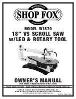 Woodstock Shop Fox W1870 Owner'S Manual preview