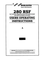 Preview for 1 page of Worcester 280 RSF User Operating Instructions