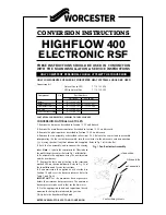 Worcester HIGHFLOW 400 ELECTRONIC RSF Conversion Instructions preview