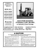 Preview for 1 page of Worksaver HPD-16 HSS Owner'S And Operator'S Manual