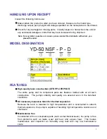 Preview for 5 page of World Chemical YD-25NSF Instruction Manual