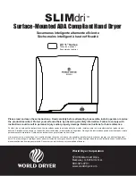 Preview for 1 page of World Dryer SLIMdri L-Series Manual