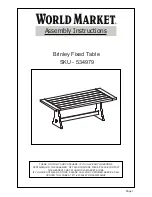 World Market Brinley Fixed Table Assembly Instructions Manual предпросмотр