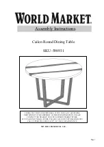 Предварительный просмотр 1 страницы World Market Cailen 598931 Assembly Instructions Manual