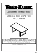 Предварительный просмотр 1 страницы World Market Caspian 608271 Assembly Instructions Manual