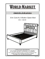 World Market Erin Cute As A Button Queen Bed Assembly Instructions Manual preview