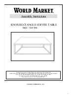 Preview for 1 page of World Market KNOX RECTANGLE COFFEE TABLE Assembly Instructions