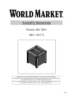 Preview for 1 page of World Market Praiano Side Table 501372 Assembly Instructions Manual