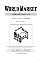 Предварительный просмотр 1 страницы World Market Samar 608712 Assembly Instructions Manual