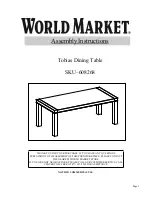 Preview for 1 page of World Market Tobias 608268 Assembly Instructions