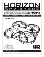 Preview for 1 page of World Tech Toys HORIZON SPY DRONE Instruction Manual