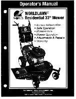 Worldlawn Residential 33" Mower Operator'S Manual preview