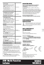 Предварительный просмотр 13 страницы Worx WX092 Safety And Operating Manual