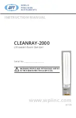 WPI CLEANRAY-2000 Instruction Manual preview