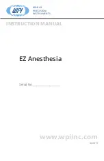 WPI EZ Anesthesia Instruction Manual preview