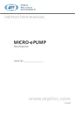 WPI MICRO-ePUMP Instruction Manual предпросмотр