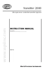 WPI Nanoliter 2000 Instruction Manual preview