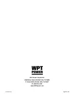 Preview for 21 page of WPT POWER WHB-30 Installation & Maintenance Manual