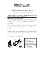 Preview for 3 page of Wren H Series Operation Manual