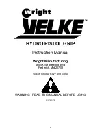 Wright Velke HYDRO PISTOL GRIP Instruction Manual preview