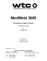 WTC MedWeld 3005 Operator'S Manual preview