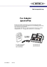 wtw spectroFlex Car Adapter Operating Manual предпросмотр