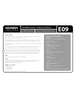 Wunda E09 Installation Manual предпросмотр