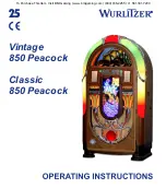 Wurlitzer Classic 850 Peacock Operating Instructions Manual preview