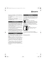 Предварительный просмотр 11 страницы Würth 0700 622 X Translation Of The Original Operating Instructions