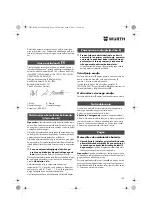 Предварительный просмотр 132 страницы Würth 0700 622 X Translation Of The Original Operating Instructions