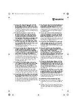 Preview for 10 page of Würth 0701 343 0 Translation Of The Original Operating Instructions