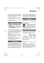 Preview for 16 page of Würth 0701 343 0 Translation Of The Original Operating Instructions