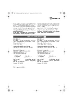 Preview for 17 page of Würth 0701 343 0 Translation Of The Original Operating Instructions