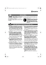 Preview for 18 page of Würth 0701 343 0 Translation Of The Original Operating Instructions