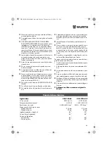 Preview for 46 page of Würth 0701 343 0 Translation Of The Original Operating Instructions