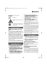 Preview for 48 page of Würth 0701 343 0 Translation Of The Original Operating Instructions