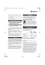 Preview for 51 page of Würth 0701 343 0 Translation Of The Original Operating Instructions