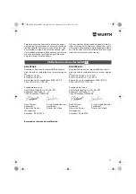 Preview for 52 page of Würth 0701 343 0 Translation Of The Original Operating Instructions