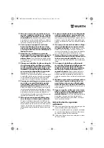 Preview for 54 page of Würth 0701 343 0 Translation Of The Original Operating Instructions