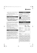 Preview for 60 page of Würth 0701 343 0 Translation Of The Original Operating Instructions